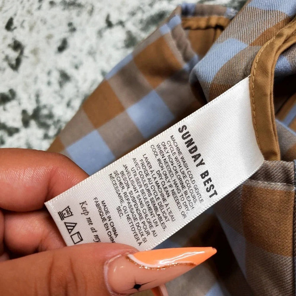 Sunday Best Plaid Blue/Tan Mini Skirt - Picture 4 of 8